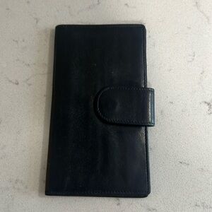 Nordstrom card case Made in Turkey black leather